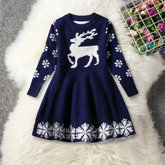 🍒 Winter Beautiful Reindeer Dress - Picture 7 of 10